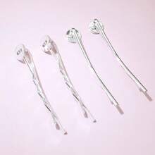20 pièces d'épingles à cheveux, supports d'épingles à cheveux de 7 mm de diamètre intérieur, cabochons, plateaux plats de 45 mm de longueur pour la réalisation de bijoux avec épingles à cheveux
