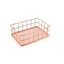 1 pieza Caja de almacenamiento de maquillaje Cesta de almacenamiento de hierro - Organizador de escritorio rectangular para frutas y talla grande, Artículos esenciales de organización del hogar Decoración de Halloween - Multicolor - Ver 8