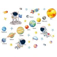 1PC Cosmic Planet Astronaut Wallpaper Can Be Used In Bathrooms, Bedrooms, Living Rooms And Other Places. It Is Convenient To Use And Does Not Damage The Wall
