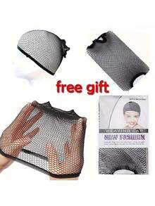 1 peruca feminina elegante cinza ombré, cabelo sintético macio e fofo, fibra de alta temperatura, touca de rede rosa, estilo reto com densidade de 150%