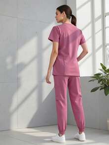 Surgical Lady Repellent Uniform - 藕粉色 - View 2