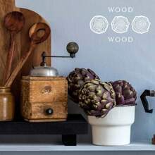 1pc Simple Farmhouse Style Wooden Footstool, Soap Dish Holder With Tray And Stand Base, Multi-Purpose Home Decor For Sink, Countertop, Bathroom, Living Room, Kitchen, Soap Dish, Flower Rack