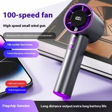 Portable Handheld Fan, Adjustable Mini Fan, USB Charging Cable Included, Digital Display Small Hair Dryer For Home Office Outdoor,Please Charge With The Included Original Cable