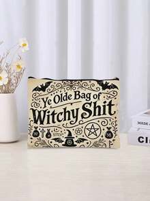 Mystical Witchy Makeup Bag - Lightweight Zippered Cosmetic Pouch With Double-Sided Witch-Themed Print, Witchy Vibes, Crescent Moon & Stars Design, Ideal Travel Toiletry Bag & Coin Purse, Perfect Gift For Her On Birthdays, Christmas, Valentine's, Celestial Print|Double-Sided Print, Back To School Travel Essentials Vacation Summer Holiday Back To School School Stuff Bag For School Wash Bag Travel - Multicolor - View 4