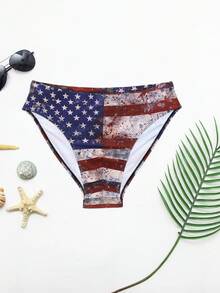 Men's Fashion Casual National Flag Pattern Swim Trunks - Burgundy - View 6