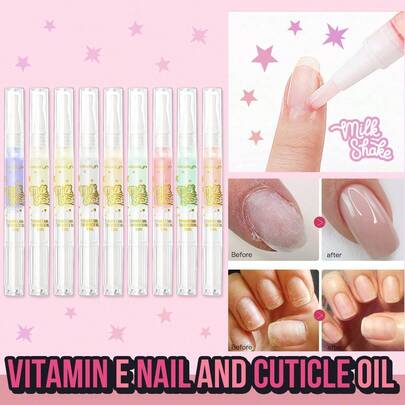 Misslyn 维生素E指甲及角质层护理油，强韧指甲，促进指甲生长，适用于脆弱、易剥落、开裂、薄弱的指甲，是Y2K妆容、派对、海滩旅行、假期、露营、户外活动、送礼佳品、玫瑰时尚女孩、新年妆容、角色扮演、最佳旅行、节日氛围、缤纷校园、学校、中国新年、情人节礼物的理想之选，纯素，无动物实验