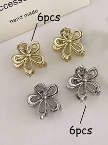 4pcs/12pcs Set Flower Decor Fashion Claw Clips For Women Hair Accessories Summer