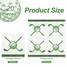 20 Pieces/40 Pieces/60 Pieces/Set, Golf Inch Napkins Disposable Golf Cocktail Drink Paper Towel Golf Theme Party Decoration Sports Party Supplies, Birthday PartyGolf-Themed Paper Cocktail Napkins - Disposable Golf Cocktail Beverage Napkins For Golf Theme Parties - Multicolor - View 2