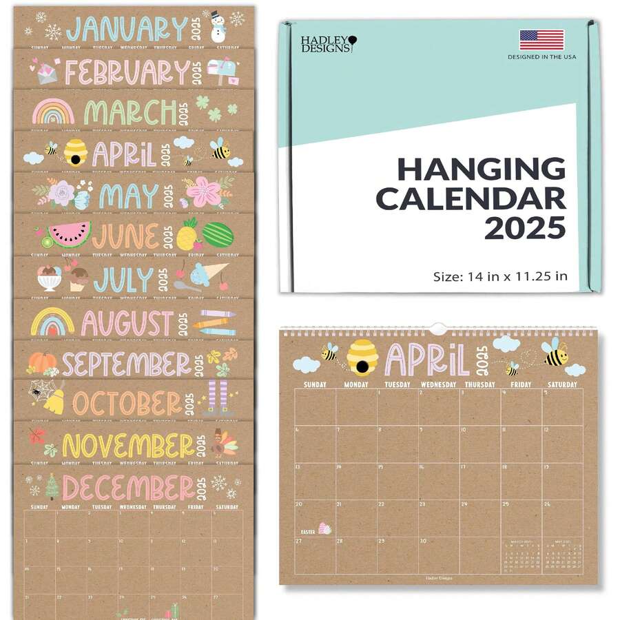 Large Wall Calendar, 1 Piece, 18 Month, Hadley Designs, Calendars & Planners, Calendar 2025, Calendar Creative Minimalist, Calendar>Teacher, Yearly Calendars, Calendario 2025-2026, Academic Calendar 2025-2026, Wall Calendar 2025, Numbers Calendar, Calendar With Notes, Back To School - Doodle Kraft - View 1