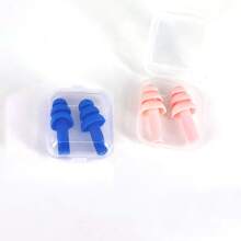 10pcs Waterproof Silicone Ear Plugs For Sleeping Noise-Proof Soft Reusable Sleep Plugs For Travel, Home, Office Adults Sensitive Sleepers(Blue)