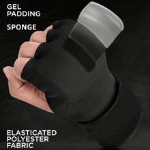 Bokshandbandages, binnenhandschoenen voor heren en dames, Quick 70 cm/27,5 inch lange polsbanden, elastische, gewatteerde vuistbescherming onder wanten, Muay Thai, MMA, kickboksen, vechtsporten, bokstraining, bandages