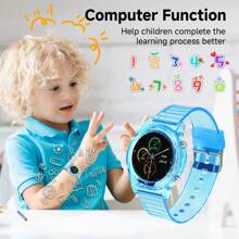 SIMSONLAB Nouvelle montre connectée ronde HD de 1,28 pouces à écran tactile plein pour enfants et adolescents, composition 2025, avec fonctions de numérotation/réception d'appels téléphoniques, podomètre, comptage des calories, modes multisports, rappel de messages et d'appels entrants. Montre connectée multifonction compatible Android/iOS