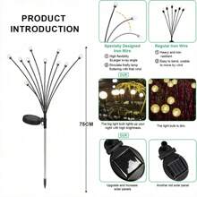 IP65 Waterproof 2-Pack Solar Firefly Lights | 4H Fast Charge | 8/10LED Wind-Swaying Garden Path Lamps