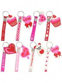 8-Piece Silicone Love Keychains, Heart Shaped Keychain For Students, Teachers, Gifts, Party Favors,Used For Wedding Room Bedroom Decoration Wedding Gift Party Small Gift, Mother's Day Gift