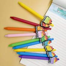 9 Flame Series Ballpoint Pens, Featuring A Variety Of Pen Body Colors, Are Highly Creative, Three-Dimensional And Cute. Cute Stationery, Perfect For Office Work And Study, Can Also Be Given As A Back-To-School Gift