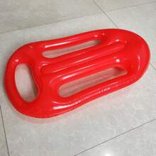 1pc Lifeguard Inflatable Float Board, PVC Swimming Training Surfboard, Red Inflatable Floating Board