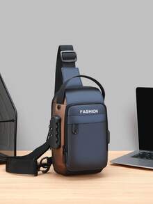 2025新款多功能密码锁商务单肩斜挎包，适合男士四季，日本运动骑行胸包 - 均碼 - 查看 10