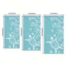 GEL HUT MUN 1pc Super-Soft Microfiber Printed Beach Towel, With Sea Turtle, Starfish, Seaweed, Seahorse DesignsTravel Essentials Travel Accessories Beach Essentials - Multicolor - View 8