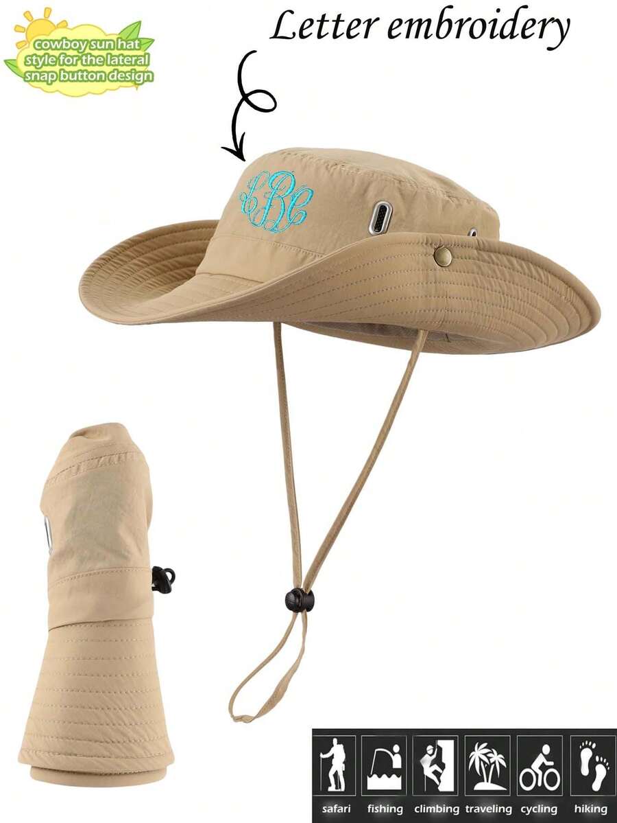 Customized Hiking Bucket Hat / Personalized Hat / Adjustable Drawstring Hat, Unisex Sun Hat - Multicolor - View 1