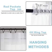 White Sheer Curtains 84 Inches Long 2 Panels Set, Sheer White Curtains Living Room/Bedroom, Rod Pocket Voile Sheer Panel Drapes, 2pcs, Each 42 X 84 L - Yellow - View 11