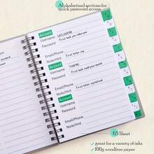 1 libro de almacenamiento de contraseñas, registro de contraseñas de letras y organizador, tamaño mini, registro de contraseñas personalizado - Verde - Ver 5