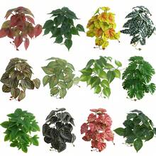 1 件仿真植物龟背竹，带茎假叶，假植物，客厅酒店窗户办公室装饰，家居装饰，房间装饰，耐用塑料水生装饰，适用于鱼缸和爬虫缸 - 逼真的水生植物效果 - 23葉 - 查看 1