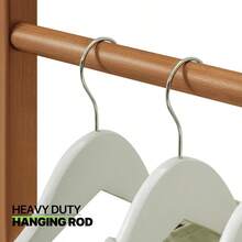 Magshion Bamboo 5 Tiers Modern Trapezoid Coat Rack Closet Organizer Wardrobe Brown For Bedroom - 肉凍 - 查看 8