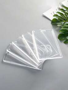 5pcs Acrylic Clear Plastic Card Protector, Transparent Id Card Protector, Photo Protector, Office Supplies Student Lunch Transportation (Cards Not Included) Card Holder Wallet Business Card Holder Credit Card Holder Id Card Holder Women Women Men Card Wallet - Clear - View 7