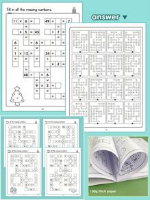 Math Puzzles Workbook For Kids,32 Pages/Book Fill In The Blanks Game Within 20,Mental Arithmetic:Addition,Subtraction,Multiplication And Division,Brain Exercises For Child,Stimulating Curiosity And Interest In Mathematics Through Interactive Experiences,Stationery, School Supplies, Educational Games, Home Learning, Preschool Math Improvement, Back-To-School Gifts(There Are Answers At The Back)