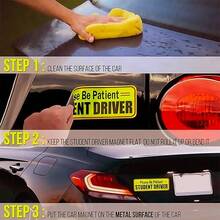 3pcs Multi-Color Student Driver Magnetic Decal, Reflective Magnetic Driver Sign, Removable Beginner Driver Sticker For Car - Multicolor - View 3
