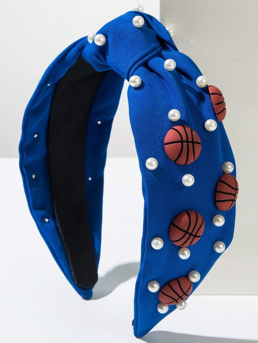 1 Peça Headband de Basquete com Nó Torcido em Estilo Boêmio, na Cor Azul, Adequado para Roupas Esportivas Femininas no Verão, Acessório de Cabeça, Tiara para Cabelo, Acessórios de Cabelo e Cabeça para Mulheres
