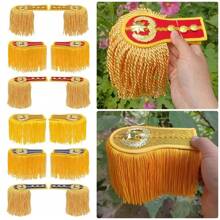 1 Paar Schulterstück Epauletten Brosche Bord Multifunktionale Quaste Fransen Epauletten für Trommel Horn Band Jacken Mäntel Epaulette