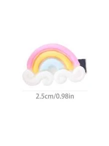 Paquete de 50 pinzas de pelo para niñas con diseños variados de frutas, animales, flores, arcoíris, estrellas y coronas. Accesorios de moda versátiles, aptos para uso diario.