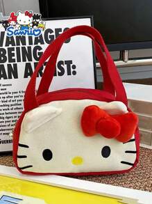 Sanrio 1 geantă de mână Sanrio Hello Kitty, geantă de depozitare cu fundă 3D roșie, geantă de cosmetice, potrivită pentru ieșiri zilnice, depozitarea cosmeticelor, întâlniri cu prietenele și un cadou ideal