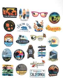 52pcs Boho Style Outdoor Travel Stickers, Suitable For Multiple Scenarios Decoration, Office Desktop Student Stationery Decoration, Laptop, Phone, Luggage, Water Cup, Storage Box Decoration, Birthday & Holiday Gifts, Home Decor Self-Adhesive Stickers (Random Style Delivery)