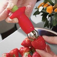 [Kitchen Tool - New Creative] 1pc Easy-To-Use Stainless Steel Strawberry Huller & Pineapple Corer, Effortlessly Removes Stems, Strawberry Skin & Pineapple Core, Creative Kitchen Tool, Stainless Steel Strawberry & Pineapple Corer - Easy-To-Use Kitchen Tool, Portable Outdoor Tool, Essential For Home, Picnic, Camping & Party, Fruit Cleaning Tool | Fashionable Kitchen Tool, Durable Kitchenware, Random Color And Style - Multicolor - View 8