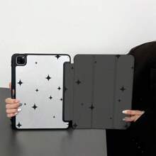 1 Pieza Funda protectora para tableta con estampado de estrellas en blanco y negro, con función de soporte, ideal para fanáticos del minimalismo, accesorios de tableta con estilo, funda para tableta con soporte para lápiz, compatible con iPad 10.9/10.2/Air 5ª Gen/Pro11/10ª/9.7/Air 2/iPad (7ª Gen)/iPad (8ª Gen)/iPad Air 4/5/iPad Pro 11/iPad 10ª Generación