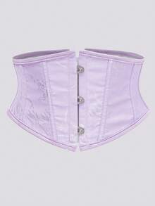 加大码女式花卉印花束腰带，优雅成熟魅力 - 梭织面料，前扣后系带设计 - 彩色 - 查看 28