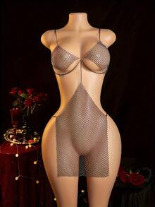 Sexy Lingerie, Sparkling Diamond Dress, Passionate Battle Robe In Bed, Women's Seductive Dress