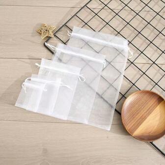 5/10/20/50/100Pcs Multi-Color Gauze Bags, Gift Packaging Bags, Gift Bags, Home And Daily Necessities, Nylon Bag Storage Bags, Festival And Party Supplies, Wedding Supplies, Gift Decoration Packaging, Baking Packaging Bags, Jewelry And Accessory Packaging, Gift Hanging Bags, Birthday Gift Jewelry Drawstring Bags,