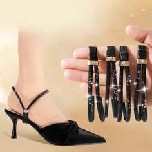 2pcs LuxeShine Faux Leather High Heel Ankle Straps With Rhinestone Accents - Adjustable, Non-Slip, Secure Fit Shoe Accessories - Multicolor - View 10