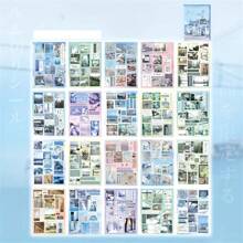 20pcs Retro Japanese Style Die Cut Sticker Pack - Limited Edition, Reusable Self-Adhesive Plastic Strips, Flowers, City & Nature Patterns, Suitable For Scrapbooks, Planners, DIY Crafts - Mixed Colors, Asymmetrical Shapes, Essential For Scrapbooking | Nostalgic Decor, Vinyl Stickers School Supplies,Back To School