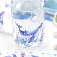 Ocean Heart PET Tape - High Quality Ocean Life Design, Lively Marine Life, Coral Reef And Bubbles, Suitable For DIY Journal, Scrapbooking And Crafting, 1 Roll, Decorative Accessories | Imaginative Design | Colorful Rolls, Underwater Decor