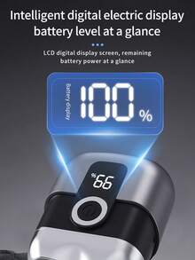 男士便携式旅行电动剃须刀，可充电无线旋转剃须刀，适用于面部和身体脱毛，LED显示屏，迷你双头电动剃须刀，父亲节礼物，最佳男士理容套装