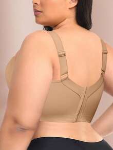 Wedisco MIMILEMON Plus Size Seamless Black Bra, Smooth Minimalist Wide Strap Comfortable Lift And Support Bra - Coffee Brown - View 5