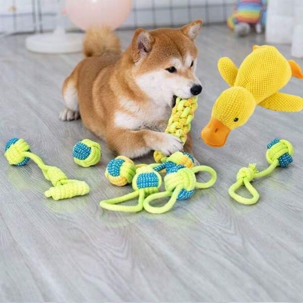 4pcs/6pcs Pet Companion Duck Built-In Sound Device Dog Toys, Teething Toys, Knotting Toys, Puppy Teething Cleaning, Wear-Resistant And Bite-Resistant, Boring, Interactive, Indoor And Outdoor Play, Multiple Styles Shipped Randomly, Dog Teething Toys, Dog Toys, Cat Toys, Pet Supplies;Beach;Sun; Travel; Cool;