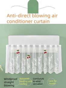 1pc 2025 Best Selling New Lace White Air Conditioner Wind Shield, No Installation Wall-Mounted, Universal Hanging AC Cover, Dust Cover, Wind Curtain, Suitable For Bedroom, Living Room, Study, Elder And Kids Room