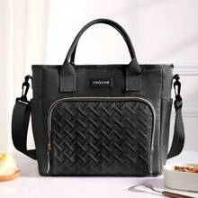 1pc Large-Capacity Insulated Lunch Bag Outdoor Picnic Bag, Multi-Function Refrigerated Bag With Detachable Shoulder Strap And Side Pockets, Reusable, For Carrying Meals, Suitable For Picnics, Office Workers, Camping, School, Leakproof Freezable Cooler Bag School Organizer Bags Teacher Storage Bags Classroom Organizer Bags Woman Lunch Box Bag For Women Ladies School Supplies Stuff Accessoriesback To School School Stuff Bag For School Lunch Bag For Women Picnic Accessories