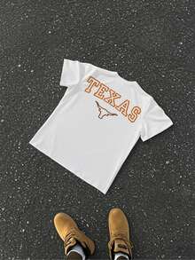 T-shirt streetwear stylé, coupe ample et épais, style western, 2026 - Blanc - Voir 3