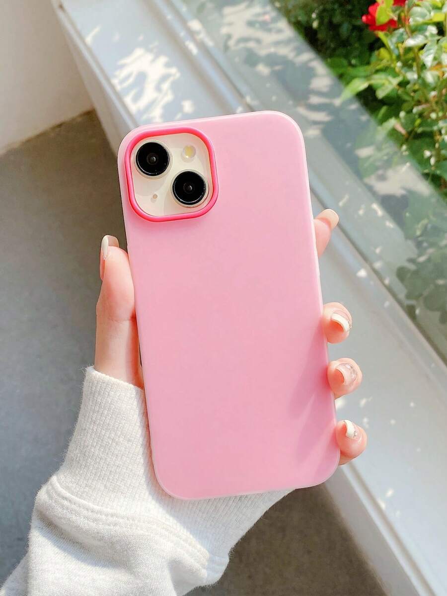 1 st frostat 2-i-1 roserött telefonskal, nytt dubbelt skyddsskal kompatibelt med , 13, 15, 16 Pro Max, 16, 14, 15, 16 Plus - Skrikrosa - Visa 1